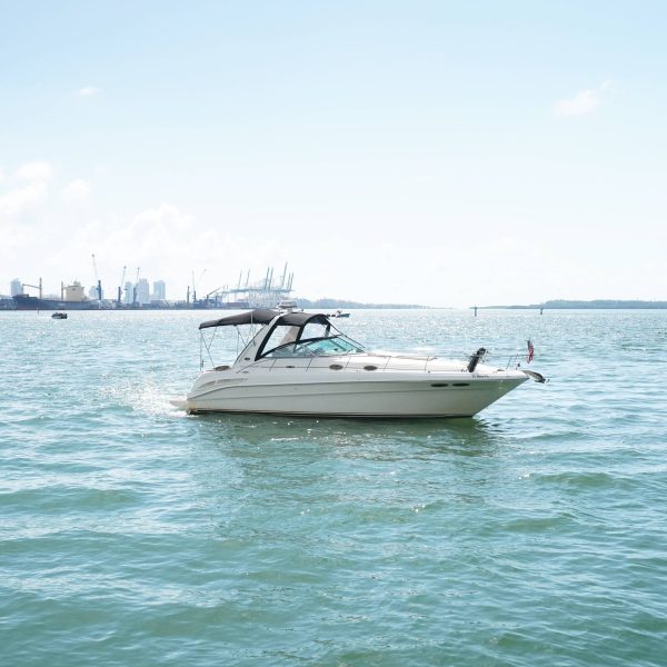 a small boat in a body of water