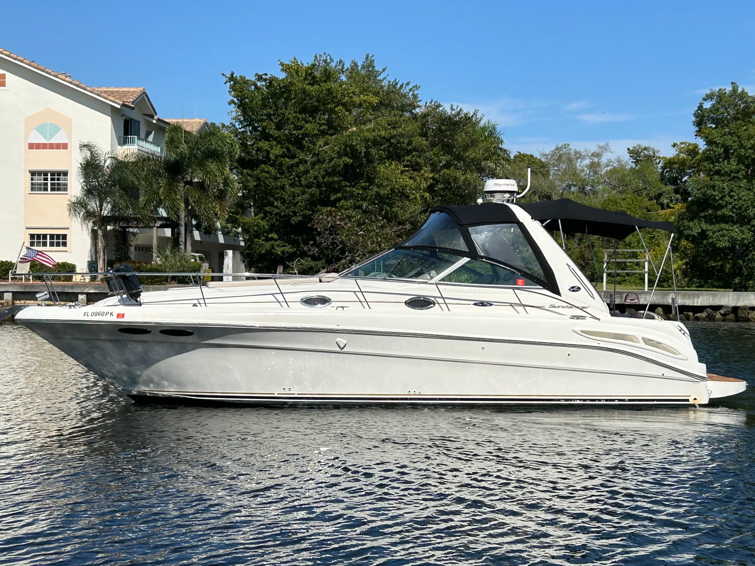a small boat in a large body of water