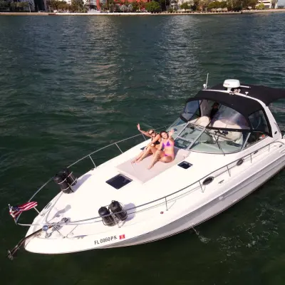 a small boat in a body of water