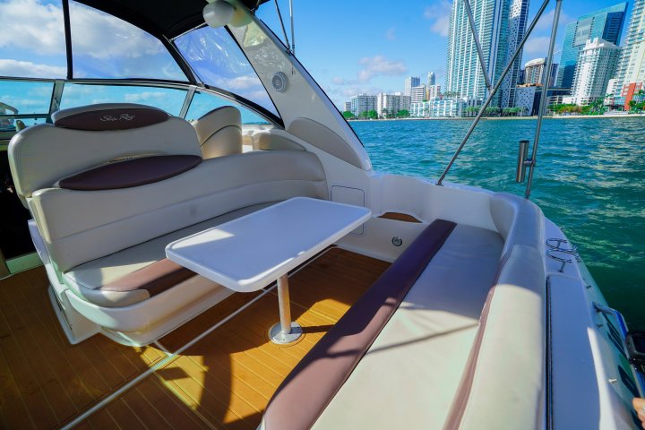 a boat sitting on top of a table