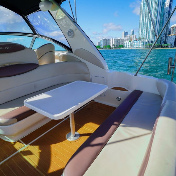 a boat sitting on top of a table